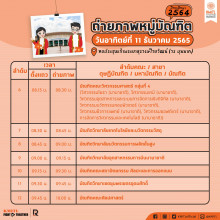 กำหนดการถ่ายภาพหมู่ ประจำปีการศึกษา 2564